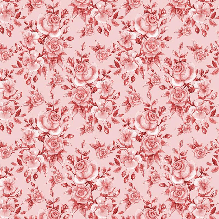 ROSES pat. 1 (red) - Viscose jersey