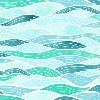 WAVES PAT. 2 / light blue - Waterproof woven fabric