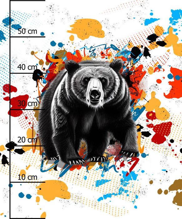 BEAR / SPECKS - panel (60cm x 50cm) SINGLE JERSEY
