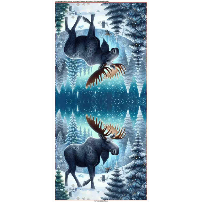 POLŠTÁŘ 45x45 - WINTER MOOSE VZ. 1 - Potahový velur - Sada šití