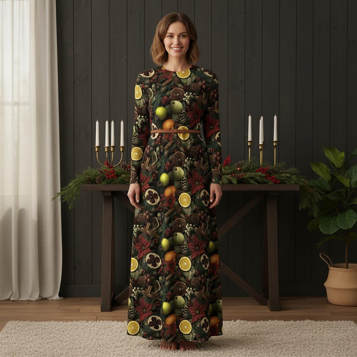 WINTER FLOWERS WZ.19- single jersey z elastanem ITY