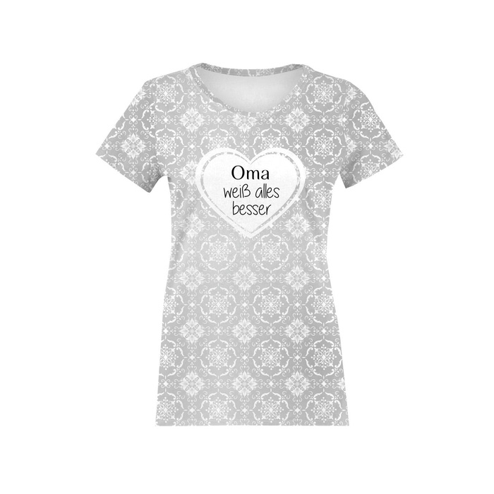 T-SHIRT DAMSKI - Oma weiß alles besser - single jersey M