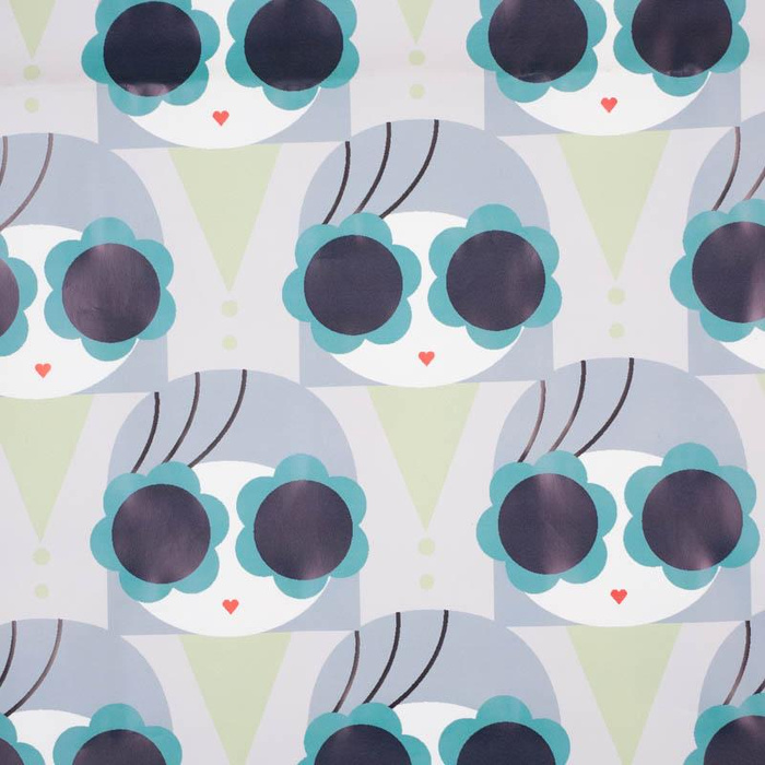 MÄDCHEN MIT BRILLE / hellblau - Regencapen Stoff