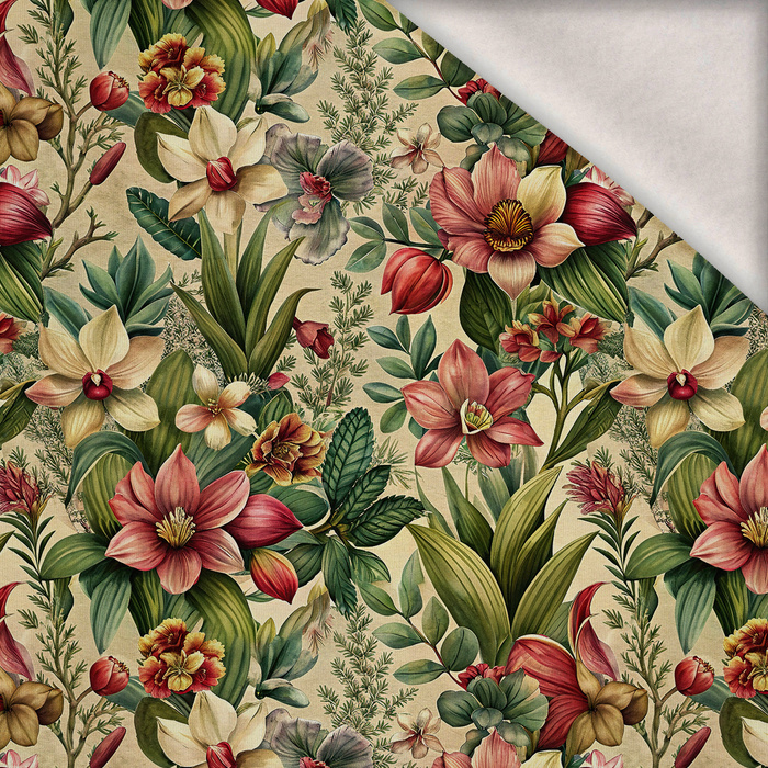 Flowers wz. 66 - brushed knitwear with elastane ITY