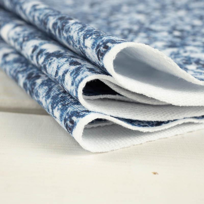 SEA BLUE GLITTER (DRAGONFLIES AND DANDELIONS) - Waterproof woven fabric