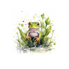 WATERCOLOR FROG - PANEL (60cm x 50cm) tkanina wodoodporna