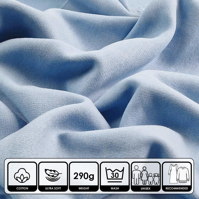 Dzianina swetrowa szmerglowana - Baby Blue