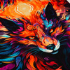 COLORFUL FOX - panel (60cm x 50cm) Waterproof woven fabric