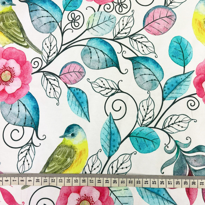 BIRDS & FLOWERS / pink lemonade - single jersey 