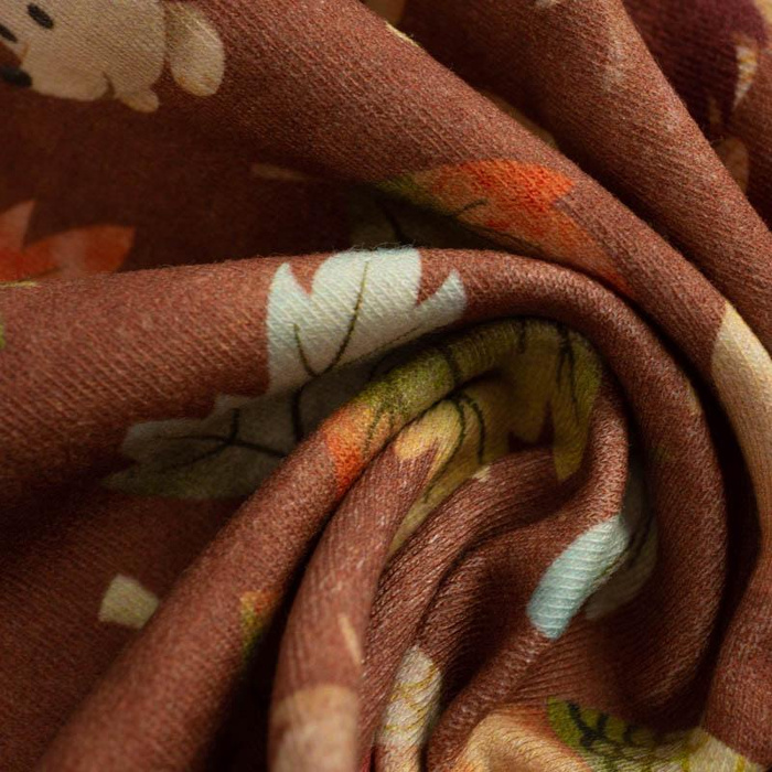 HEDGEHOGS IN LEAVES (AUTUMN GIRL) - Nylon fabric PUMI