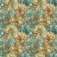 SUCCULENT PLANTS WZ. 2- Welur tapicerski
