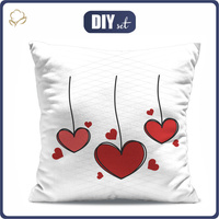 PILLOW 45X45 - VALENTINE'S HEARTS (HAPPY VALENTINE’S DAY) - Cotton woven fabric - sewing set