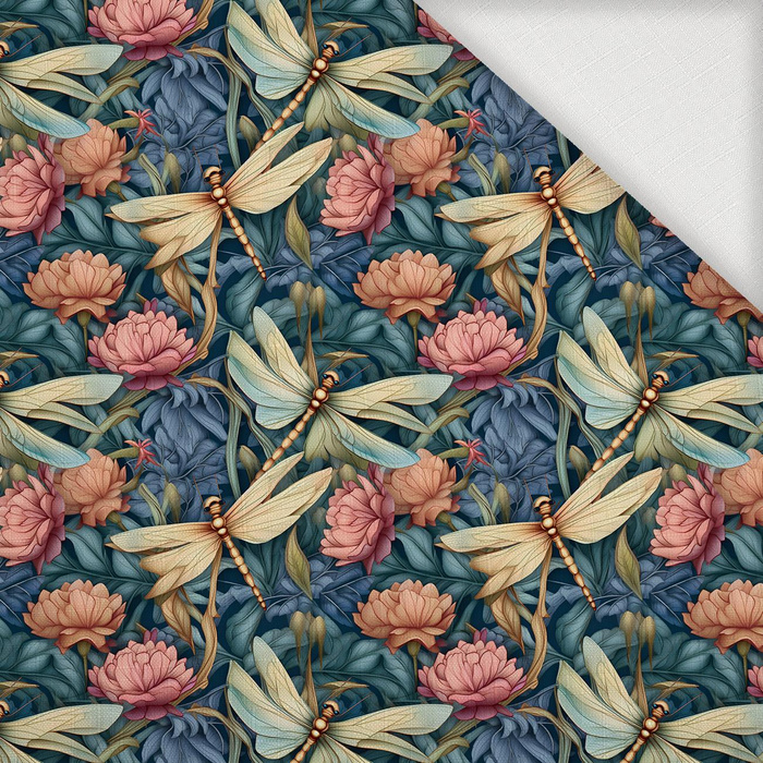 Butterfly & Flowers wz.11 - Woven Fabric for tablecloths