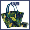 Torba XL z saszetką 2 w 1 - GREEN LEAVES wz.2 - zestaw do uszycia 