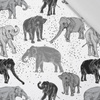 ELEPHANTS / white - Cotton woven fabric