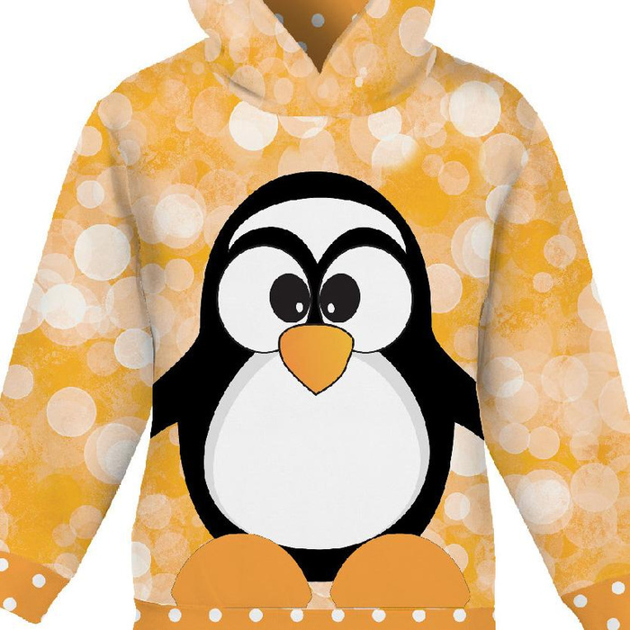 KID'S HOODIE (ALEX) - PENGUIN OLAF - looped knit fabric (98/104)