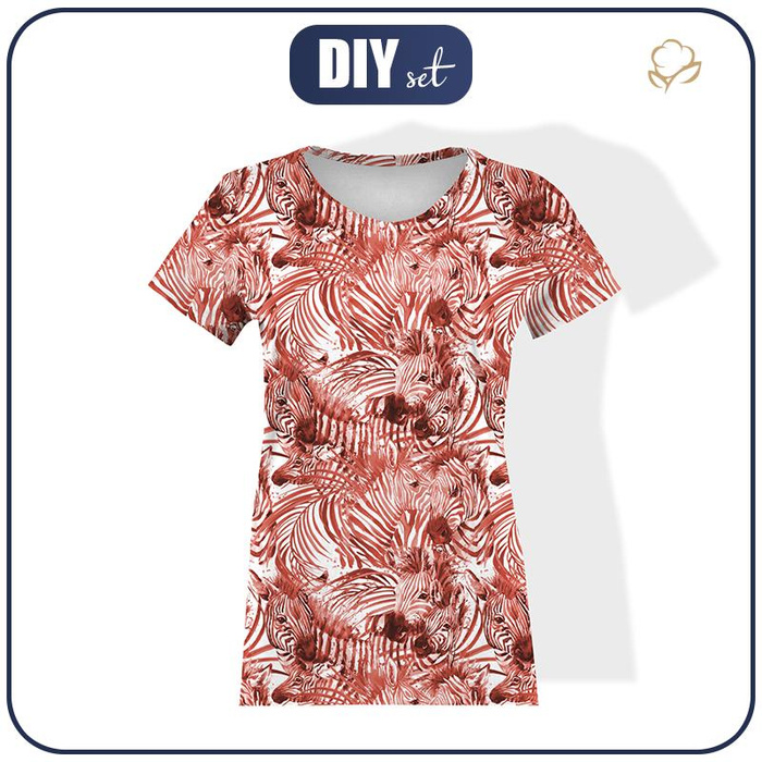WOMEN’S T-SHIRT- ZEBRA / red - single jersey XXS