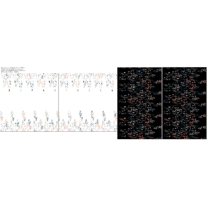 DECORATIVE PILOWS - LEAVES PAT. 3 / BLACK