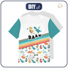 T-SHIRT DZIECIĘCY - DINO / RAAW - single jersey (128/134)
