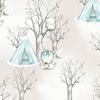 ANIMALS IN TIPI / TREES (MAGICAL CHRISTMAS FOREST) - softshell
