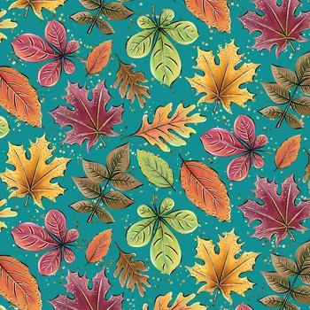 BUNTE BLÄTTER MIX / smaragd (GLITTER HERBST)