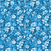 TRANQUIL BLUE / FLOWERS - tkanina bawełniana