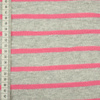 Fancy knit fabric - MELANGE GREY STRIPES / pink (2cmx0,7cm) 