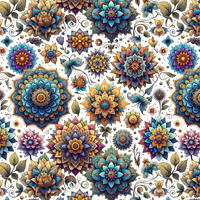 BUNTE MANDALA m. 6 - Baumwoll Musselin