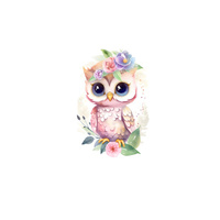 BABY OWL - panel (75cm x 80cm) Waterproof woven fabric