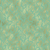 GOLDEN CORALS (GOLDEN OCEAN) / mint - Cotton woven fabric