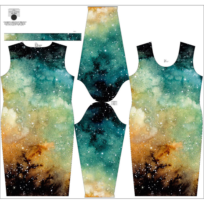 PENCIL DRESS (ALISA) - GALACTIC JOURNEY - sewing set XS