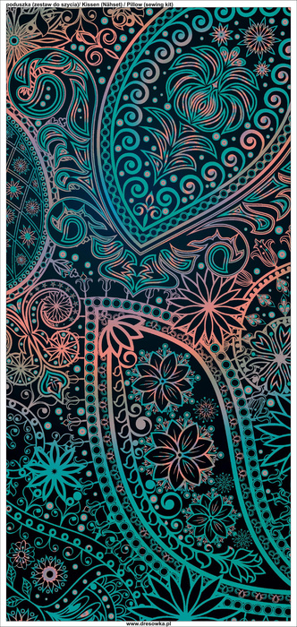 PODUSZKA 45X45 - MEHNDI 2.0 - tkanina wodoodporna - panel przód + tył