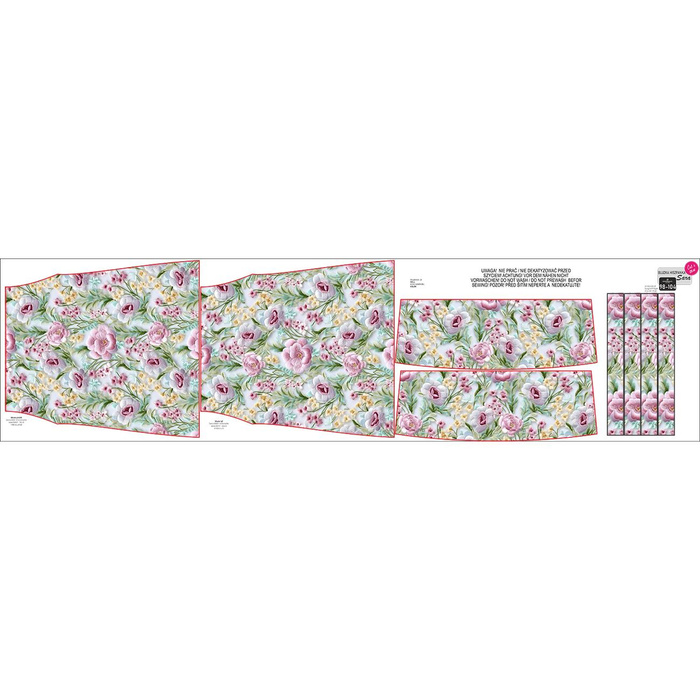 Bardot neckline blouse (SARA) - FLOWERS 3D WZ. 8 - sewing set