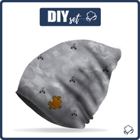 "Beanie" Mütze - MOTOREN (minimal) / CAMOUFLAGE m. 2 (grau) 48-50