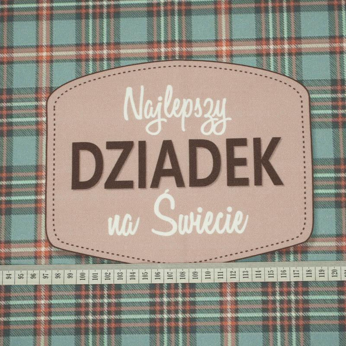 PANEL PODUSZKOWY - Najlepszy Dziadek na Świecie/ krata retro - HOME DECOR PREMIUM