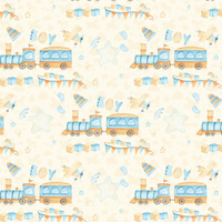 LOCOMOTIVES / garland / ecru (CHILDREN'S TOYS)