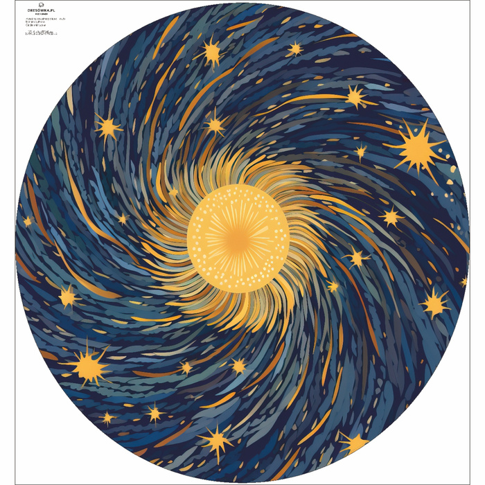 Groß  tellerrock-Panel –  Krepp - WATERCOLOR GALAXY