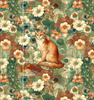 ART NOUVEAU CATS & FLOWERS M. 2 - Paneel (75cm x 80cm) Wasserabweisende Webware