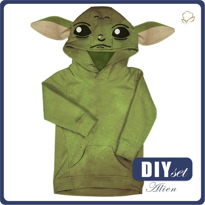 KINDER HOODIE (PARIS) - ALIEN - Nähset (122/128)