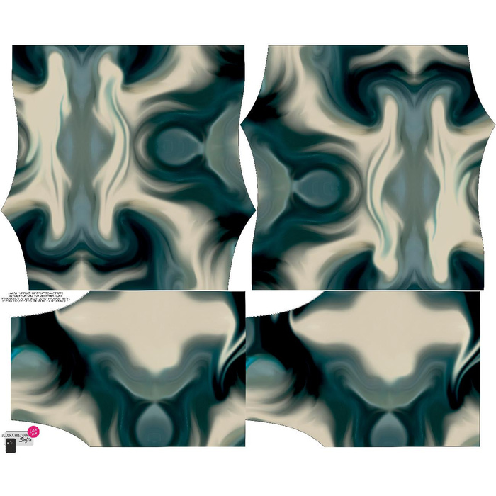 Bardot neckline blouse SOFIA - ABSTRACTION pat. 3 - sewing set XXL