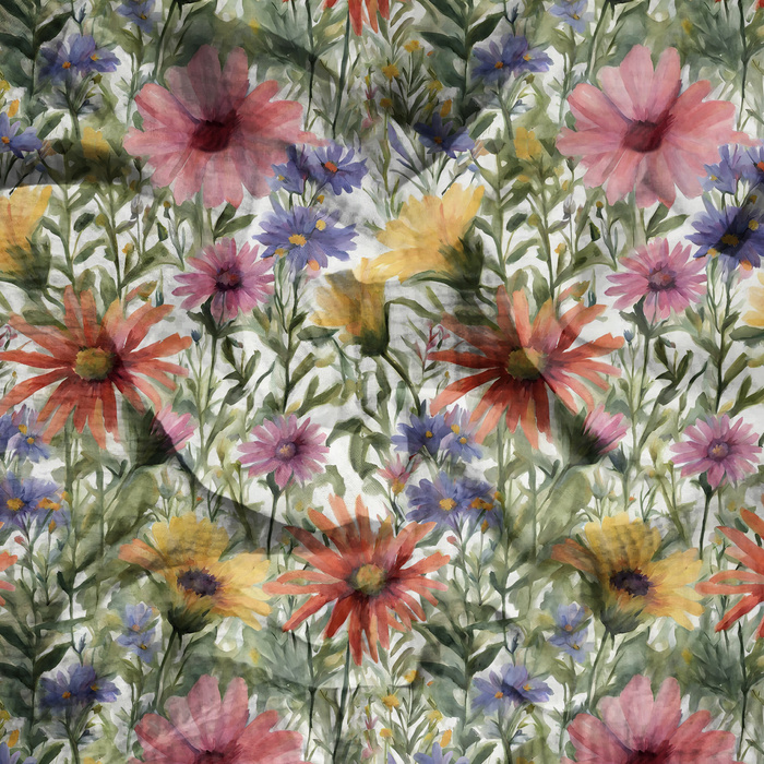FLOWERS MEADOW WZ. 2 - Baumwoll Musselin