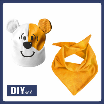 DĚTSKÁ ČEPICE A ŠATKA (TEDDY) - DOG 48-50