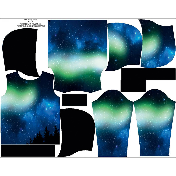 DĚTSKÁ MIKINA S KAPUCÍ (ALEX) - NIGHT SKY - Sada šití