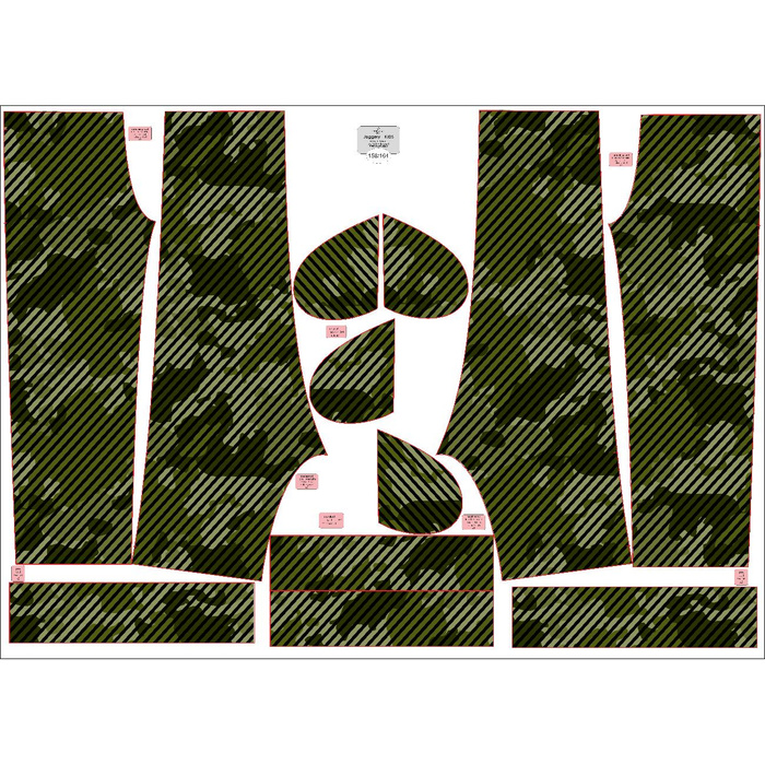 KINDER JOGGINGHOSE (ROBIN) - CAMOUFLAGE / STREIFEN - Nähset (122/128)