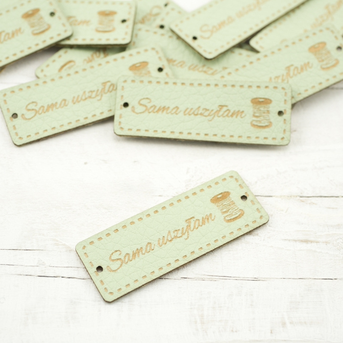 Sama uszyłam Label - Spule 1,5x4 cm - lime cream