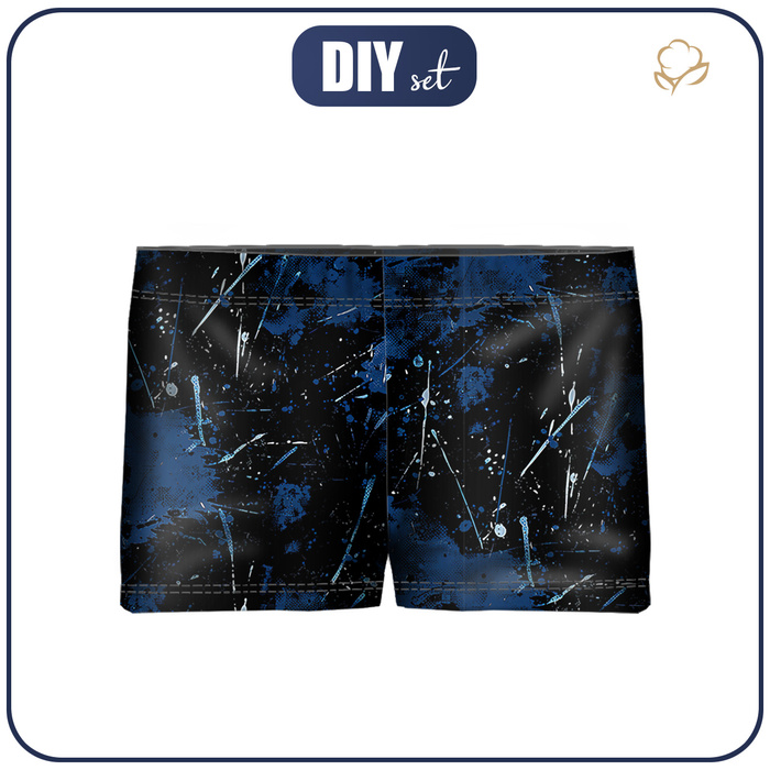 Kąpielówki dla chłopca (134-140) - NAVY GRUNGE WZ. 2 - zestaw do uszycia