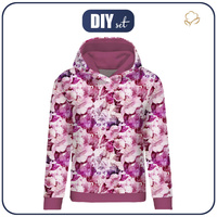 CLASSIC WOMEN’S HOODIE (POLA) - PINK PARADISE PAT. 2 - looped knit fabric