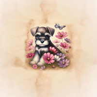 CUTE ANIMALS wz.1 - panel (60cm x 50cm) brushed knitwear with elastane ITY