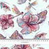 HIBISCUS AND BUTTERFLIES - Cotton muslin