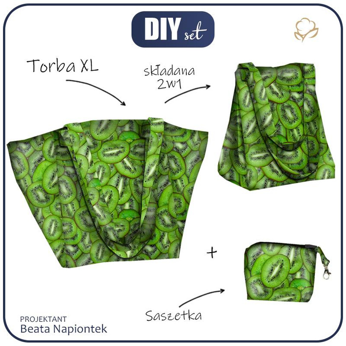 XL Tasche mit Utensilientasche 2 in 1 - KIWI - Nähset